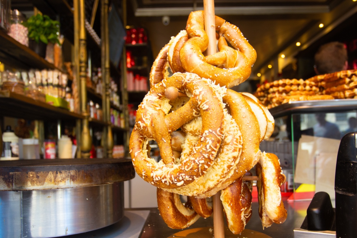 Traditional Bavarian style pretzels